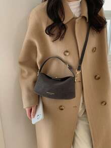 极简主义女士手提包，韩版时尚单肩包，新款休闲斜挎包 - 咖啡 - 查看 8