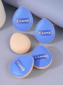MAANGE 5个水滴形化妆海绵，可重复使用干湿两用化妆海绵，适合在家或外出时涂抹液体化妆品，女士和女孩适用 - 彩色 - 查看 6