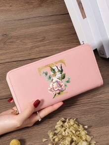 Fashion Women's Wallet, Simple And Portable Long Wallet, Vibrant Letter Printing Design, Lightweight And Durable, Suitable For Daily Use - Burgundy - View 79