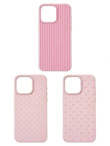 3pcs Set Soft Faux Leather Texture Bowknot/Stripe/Polka Dot Phone Case, Cute Girly Aesthetic Design, Shock-Resistant Protective Cover Compatible With IPhone & Galaxy - Multicolor - View 20