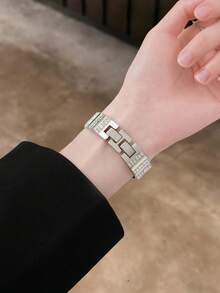 Compatible With Apple Watch Premium Diamond Bangle Strap For Ultra/SE 2/SE 1/Series 11/10/9/8/7/6/5/4/3/2/1, 38/40/41/42/44/45/46/49mm - Silver - View 3