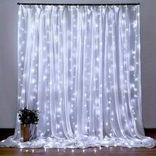 1pc 8 Lighting Modes Window Curtain String Lights, USB Powered Indoor LED Lights For Atmosphere, Holiday, Birthday Party, Wedding, Vacation Room Window Decor (Remote Control Batteries Not Included) - USB Plug - View 5