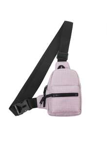 TIANDINGYU 时尚胸包，男女通用，简约小包，酷炫格纹手机袋，休闲街头风迷你腰包，运动骑行手机零钱包，节日礼物 - 彩色 - 查看 14