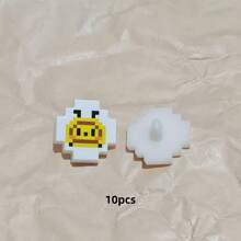 10pcs Mosaic Creative Pattern Plastic Decorative Buttons, Pixel Printed Heart Cake Cartoon Cute Sewing Buttons DIY Jewelry Accessories - Mosaic With Foot Buckle - View 15