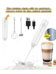 1 pezzo Montalatte elettrico 2 in 1, a mano con frusta in acciaio inossidabile e separatore di tuorlo d'uovo - ricaricabile USB, montatore di latte a 3 velocità regolabili, mini frullatore, miscelatore per bevande per caffè, latte, cappuccino, torte, cioccolata calda | Portatile, può montare panna, sbattere uova, mescolare ingredienti, in materiale plastico, alimentato a batteria al litio, utensile da cucina - Multicolore - Visualizzare 14