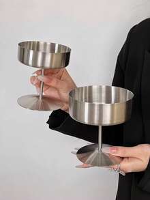 1个极简主义不锈钢冰淇淋杯、布丁杯、高脚甜点杯、冷饮果汁杯 - 彩色 - 查看 9