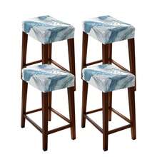 1/2/4/6pcs Stretch Printed Bar Stool Chair Covers, Washable, Suitable For Living Room, Bedroom, Vanity Chair, Coffee Table Chairs - one-size - View 29