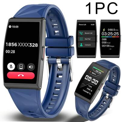 1.47英寸高清全屏触控硅胶表带智能手表，男女通用，支持无线通话/接听、计步，包含骑行、跑步、徒步、登山等户外运动模式，具备来电提醒、久坐提醒、闹钟、无线音乐播放、相机控制、可充电电池、无线功能等，适合作为生日、万圣节、圣诞节等节日的礼物送给男友、女友、情侣、长辈、同事。