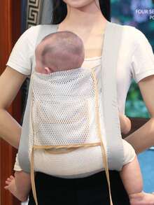 1PC Baby Carrier Wrap, Summer Breathable Baby Carrier, Baby Carriers Newborn To Toddler,Cozy Baby Holder Carrier Lightweight,Adjustable Baby Carriers Support For Infant Girl And Boy,Front Back All Positions,Shower Gift - 網款 - 查看 5