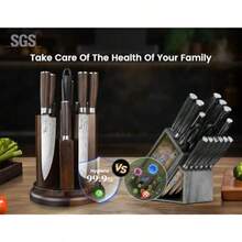 Kitchen Knife Set With Magnetic Block And Sharpener 14 Piece Knife Set 360 Rotatable Holder Ultra Sharp High Carbon Stainless Steel Knives Sets With Steak Knives Ideal Gift - Rotatable Block - View 3