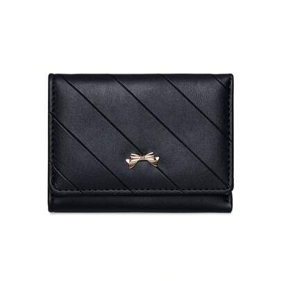 Cartera de mujer minimalista con lazo, diseño de orejas de gato, múltiples ranuras para tarjetas, estilo corto, para estudiantes, regalo de cumpleaños, bolso rosa, regalo de Navidad, regalo de Acción de Gracias para mujeres