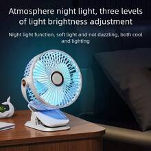 OBOVAY Portable Mini Handheld Clip-On USB Quiet Desktop Fan, High-Quality Student Dorm Small Cooling Ventilation Fan Air Conditioner, 500mAh - Multicolor - View 6