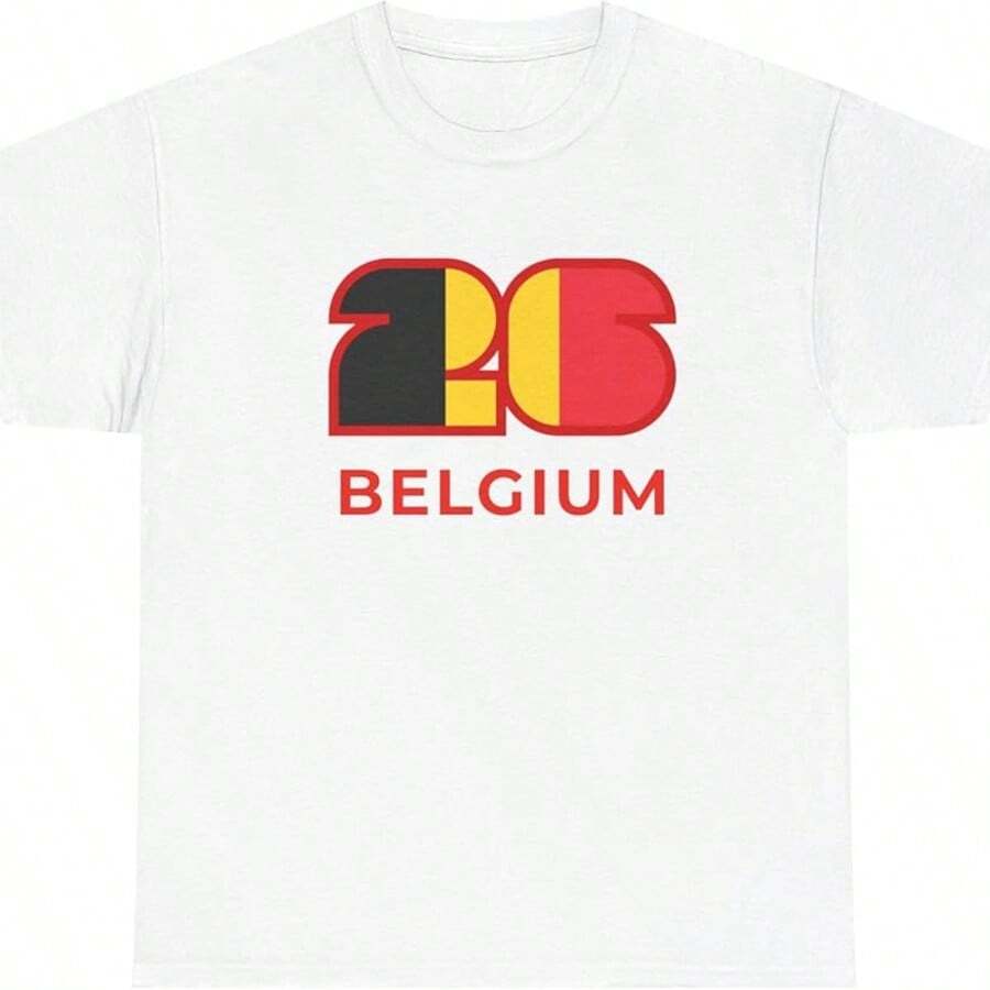 2026 World Cup Themed Tee _ Designed By Renowned Artist Samuel James And Featuring Belgium - 白色 - 查看 1