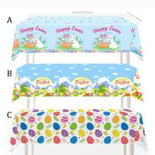 1pc/2pcs Cute Rabbit & Easter Egg Disposable Tablecloth, Suitable For Easter Theme Party Table Decoration - Multicolor - View 5