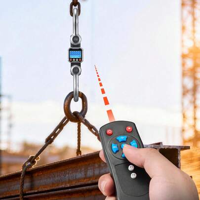 Digital Crane Scale, 22000 Lbs/10 T Max Capacity, Heavy Duty Industrial Hanging Scale With Cast Aluminum Case & LCD Display, 5 Lbs Division & 3 Unit Switch, Remote Control For Garage Factory