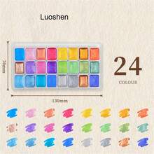 20/24色金属水彩颜料套装，全新便携盒装，含珠光固体水彩颜料，艺术绘画用品 - 套裝 - 查看 11