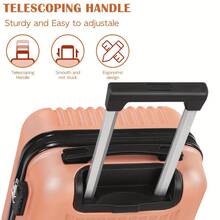 2-Piece Lightweight Carry-On Spinner Luggage Set, Rose Gold - Rose Golden - View 6