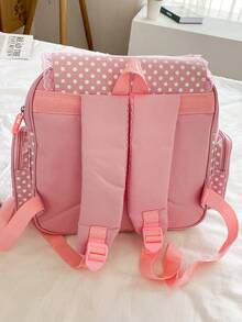 Soft Girl Sweet Lolita Small Backpack, Cute Embroidered Lace Girl Student Backpack, Fruit Strawberry Daypack - Pink - View 7