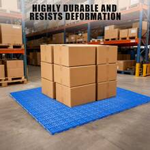 Palé de Polipropileno Azul de Alta Resistencia – Apilable, Encastrable y Antideslizante – Diseño Modular con Ventilación, Fácil Limpieza y Protección contra la Humedad – Medidas 100x60x5cm – Pack de 6 - 6 piezas - Ver 5