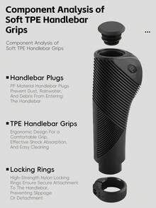 WEST BIKING 1对人体工学自行车把套防滑防震自行车车把套带2个塞子 TPE 山地自行车把套骑行配件 - 多色 - 查看 4