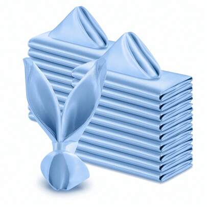 8pcs/4pcs Set Blue Satin Napkins - 30x30cm Square Satin Napkins - Soft Reusable, Suitable For Weddings, Parties, Mother's Day, Valentine's Day, Graduation, Luncheons, Restaurant Decor
