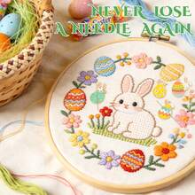 GIURKUU 1 Set (4pcs) Easter Needle Holders, Rabbit & Egg Shaped Magnetic Needle Minders For Embroidery & Sewing Needle Organization - A - View 2