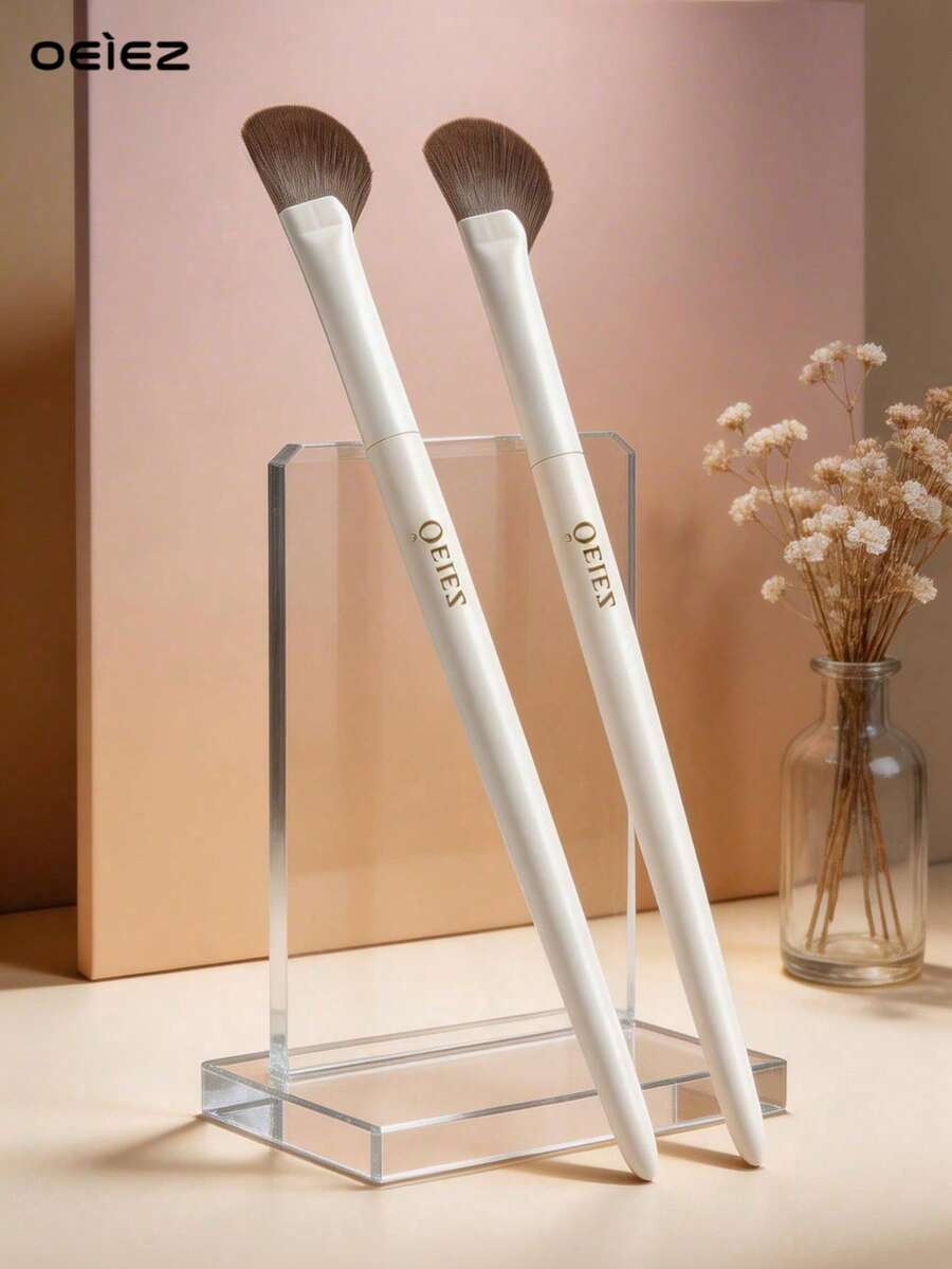 OEIEZ 鼻部轮廓刷、半扇形鼻影刷、斜角遮瑕刷、眼下腮红刷、高光刷，适用于液体、膏状、粉状化妆品 - 彩色 - 查看 1