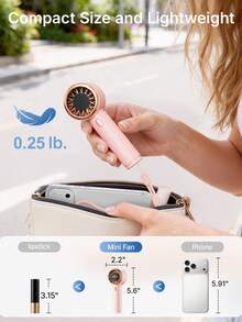 sweetfull Portable Handheld Turbo Fan, 5 Wind Speeds, Up To 12 Hours Runtime, 2-In-1 Rechargeable Handheld Fan With Turbo Technology, Outdoor Activities, Travel, Beach Cooling Fan - Multicolor - View 4