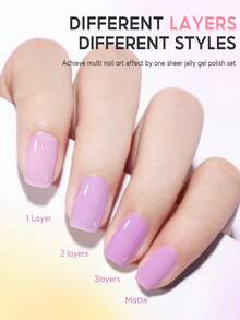 PEACECOLOR 20支装 10ml 果冻凝胶指甲油套装，可卸除 UV/LED 半永久透明指甲凝胶套装，美甲沙龙家用 DIY 套装 - 彩色 - 查看 2