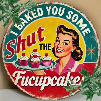 1Pcs 2D Flat Local Charming Vintage "I Baked You A Cake, " Kitchen Sign - 8x8 Inch Aluminum Wall Art, Suitable For Home, Cafe, Bar Or Garage Decor,Valentines Decor,Bathroom Deccor,Wall Decor,Room Decor,Bathroom Deccor,Home Decor,Wall Art,Vintage Kitchen Sign,Aluminum Wall Plaque,Baking Theme Decor,Cafe Wall Decor,Bar Wall Art,Garage Wall Sign,Valentine Kitchen Decor,Retro Home Accent,Farmhouse Kitchen Decor