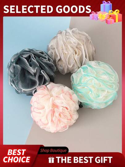 3pcs/1pc Large Adult Bath Sponge, Durable Shower Loofah, Back Scrubber, Unisex (Shower Sponge Hanging Rope Color Randomly Matched, Won't Affect Usage)