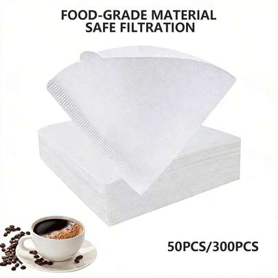 50/100/150/200/300 tờ giấy lọc cà phê hình nón, dễ sử dụng, thiết kế cải tiến, cỡ V02, phù hợp với máy pha cà phê nhỏ giọt và pha cà phê rót thủ công, giấy lọc cà phê rót thủ công hình chữ V, cốc lọc, phù hợp với cà phê rót thủ công, cốc lọc cà phê rót thủ công (màu trắng), văn phòng phẩm thiết yếu cho năm học mới.