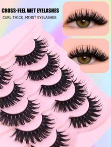 5 Pairs Wet Russian Volume Lashes, Extra Curly, Natural Length, DD Curl, Soft & Lightweight, Ideal For Dates, Parties, Gifts - View 3