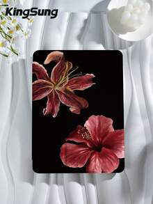 Kingsung Shockproof Floral Lily Flower Pattern Tablet Protective Case, Suitable For 9.7/10.2/10.5/10.9/12.9 Inch Pro 11 Inch, 10th Gen, Galaxy Tab S6 Lite 10.4 Inch, Kindle Paperwhite 12th Gen 2024, Kindle (11th Generation) 2022, Soft Shock-Proof, Support Smart Stand/Auto Wake/Sleep Spring Birthday Gift - Multicolor - View 3