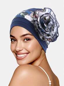 1pc Women's Side Bun Headscarf Cap, Chemo Cap, Maternity Cap, Hair Care Cap, Suitable For Daily Use - Multicolor - View 1