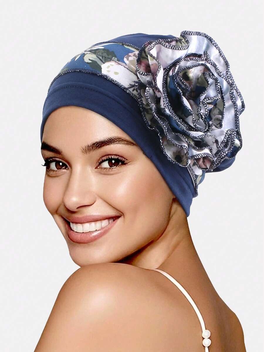 1pc Women's Side Bun Headscarf Cap, Chemo Cap, Maternity Cap, Hair Care Cap, Suitable For Daily Use - Multicolor - View 1