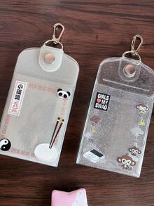 Cute 2 Pocket Japanese Dumpling Tai Chi Monkey Double Sided Card Holder - Rectangle - View 6