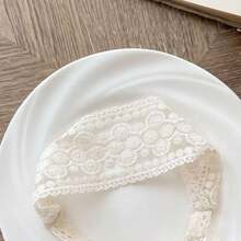 1pc Vintage Floral Lace Headband For Women/Kids,Refreshing Scandinavian Style Headband,Headscarf,Decorative Accessory - Multicolor - View 3