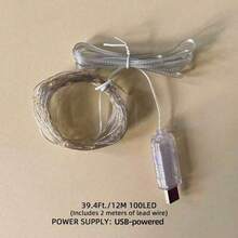 سلك فضي USB متعدد الألوان، مناسب لديكور أجواء حفلات المناسبات والأعياد - مصباح سلك نحاسي USB - مشاهدة 9