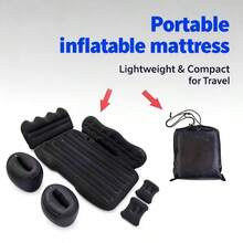 Inflatable Car Air Mattress For SUV Back Seat, Portable Travel Camping Bed With 2 Air Pillows And Electric Pump, Universal Car Sleeping Pad For Road Trips And Outdoor Adventures,Car Accessories,Nflatable Car Bed - màu đen - Xem 5