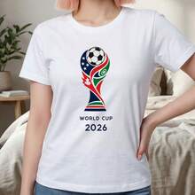 World Cup 2026 Shirt, Soccer Fun Tee, USA Canada Mexico Football - 白色 - 查看 1