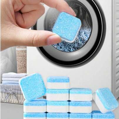 Limpiador y desincrustante para lavadora - Tabletas de limpieza profunda para lavadoras de carga frontal y superior - Eliminador de olores de tanque séptico - Apto para superficies metálicas - Limpia el tambor y la junta de la lavadora - Tabletas de limpieza para lavadora