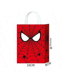Marvel 12pcs   Spider Web Classic Red And Black 3D Edition Gift Bag, Children's Birthday Party Theme Party Souvenir Packaging Gift Bag.(Stochastic Style). - Multicolor - View 5