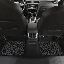4-Piece Leopard Print Car Floor Mats - Black & Animal Pattern, Durable Polyester Material, Easy-To-Clean Surface, Suitable For Home & Road Trips, Stylish Interior & A Gift For Friends, Car Floor Mats, Essential For Road Trips, Leopard Print Design - Multicolor - View 9