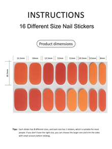 SSemi Cured Gel Nail Strips , Jelly Beige, 16 Pcs Gel Nail Wraps, Stickers, No UV Light Required, Salon Quality, Long Lasting - Coral Pink - View 6