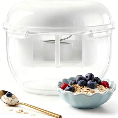 1pc Large Capacity Greek Yogurt Strainer, Built-In Stainless Steel Spring, Made Of PP Material - For Home Kitchen, Outdoor Camping, Helps Make Delicious And Creamy Greek Yogurt