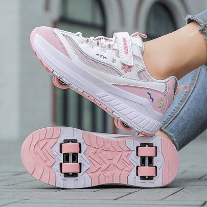 Teenagers' Roller Skates, 4-Wheel Detachable Inline Skates, Breathable Sports Shoes For Men And Women, Suitable For Beginners