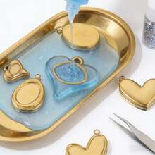 1/5pcs Stainless Steel Pendants Base Trays Bezel Blank Resin Cameo Cabochon Frame Pendant For Jewelry Handmade Materials Supplies - Yellow Gold - View 1