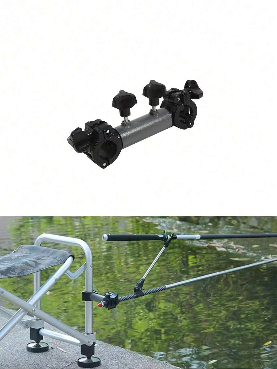 1 pieza de marco de paraguas tipo tanque, marco de paraguas multifuncional, marco de paraguas universal, conector de abrazadera fija para balsa de paraguas universal - Negro - Ver 1