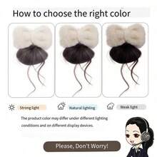 蓬松蝴蝶结发髻爪夹假发，蓬松发圈发髻器，发饰 - 彩色 - 查看 7